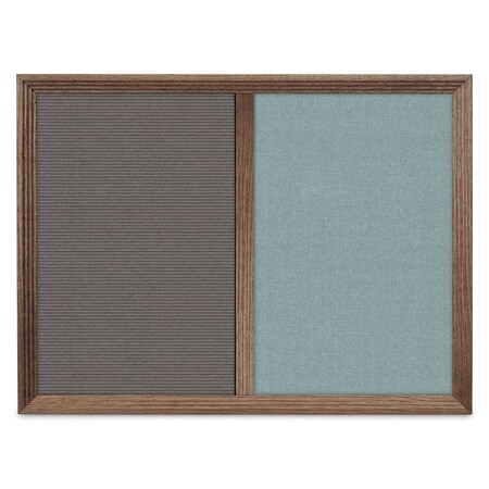 United Visual Products Enclosed Corkboard, 1 Door, 72"x36", 4" Fra UV3418-SATIN-DRKSPR